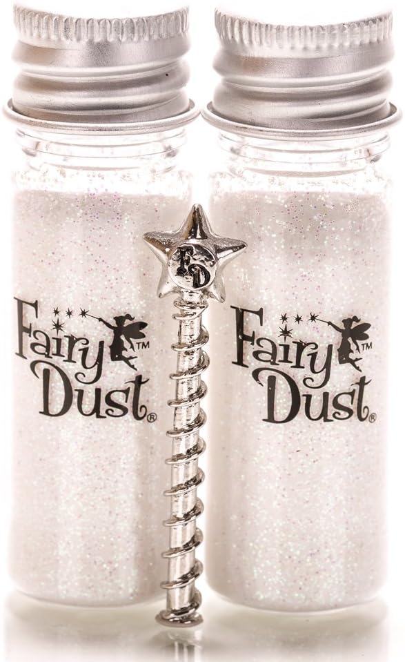 Fairy Dust Bottle Alabaster Pearl - Fairy Wand Included - Set of 2