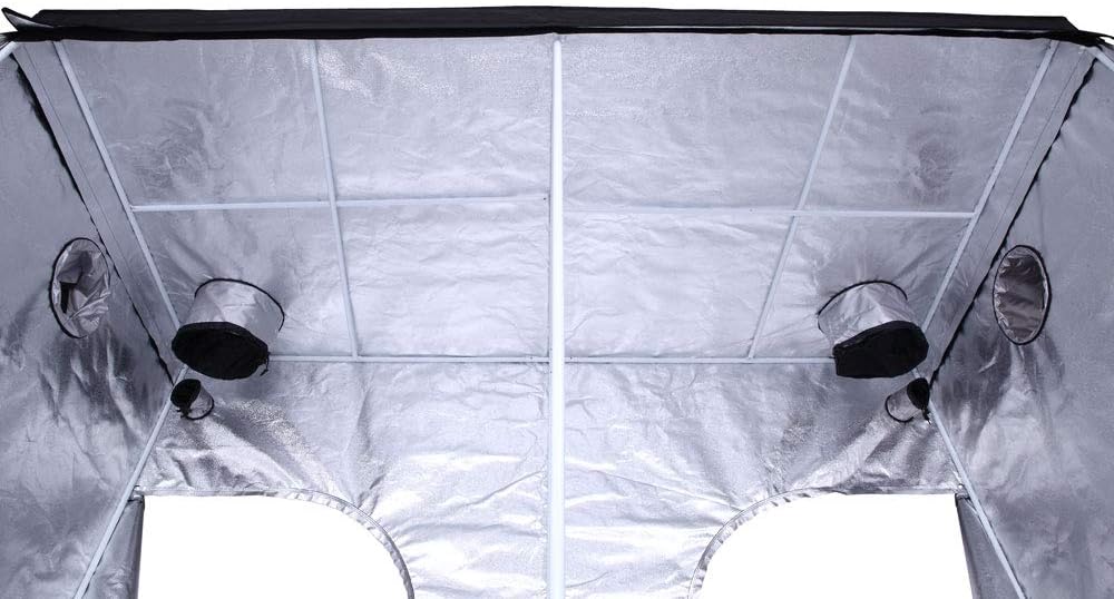 Plant Grow Tent, Black, 240x120x200cm, Indoor Growing, Enclosure with Observation Window and Floor Tray