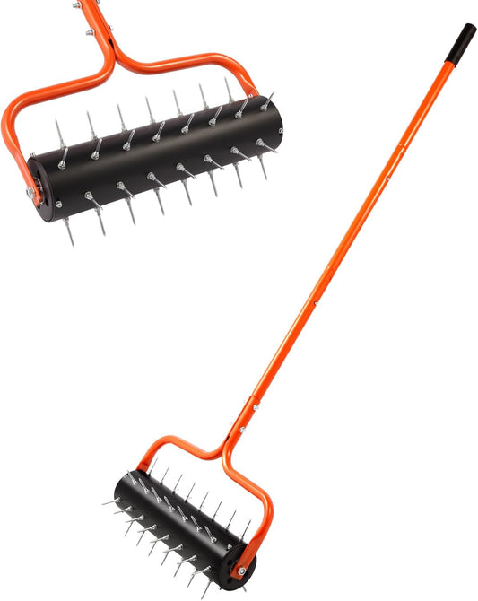 Lawn Aerator, 21" Manual Push Coring Aerator,Preasembled Spike Gardening Aerator Tool,Lawn Plug Soil Aerator,Aerator Lawn Tool,75" Adjustable Handle with Quick Clip,Heavy Duty Aerator.