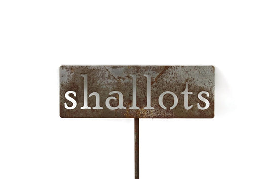 Classic Metal Garden Markers 19 Inches Tall (shallots, Naturally Rusted)