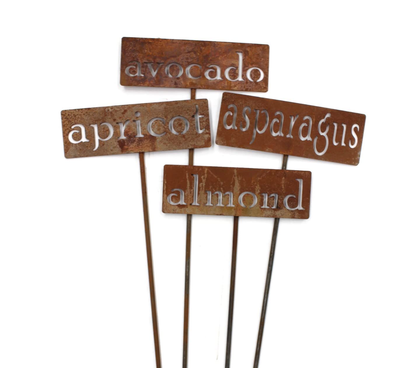 Classic Metal Garden Markers 19 Inches Tall (apple, Naturally Rusted)