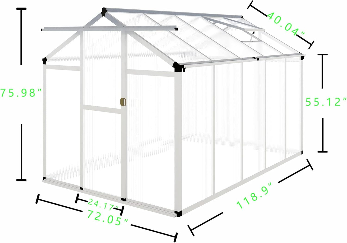 CQZY 6x10 FT Greenhouse for Outdoors,Green House for Outside,Silver
