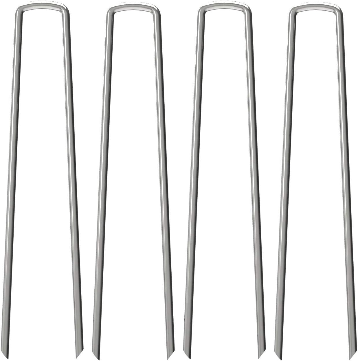 200 Pack 12" Garden Stakes Pins,Heavy Duty Garden Landscape Staples Stakes Pins Galvanized Landscape Fabric Staples Sod Ground Staple for Anchoring Weed Barrier Fabric