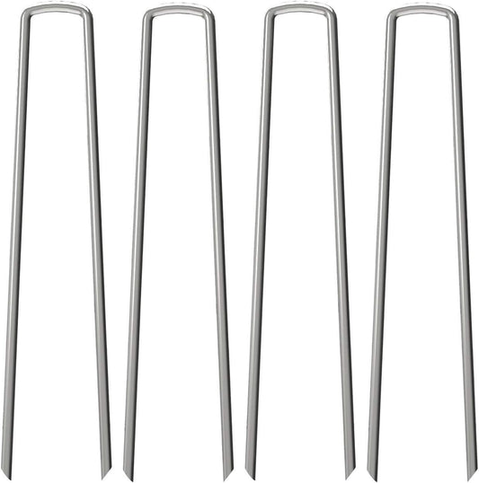 200 Pack 12" Garden Stakes Pins,Heavy Duty Garden Landscape Staples Stakes Pins Galvanized Landscape Fabric Staples Sod Ground Staple for Anchoring Weed Barrier Fabric
