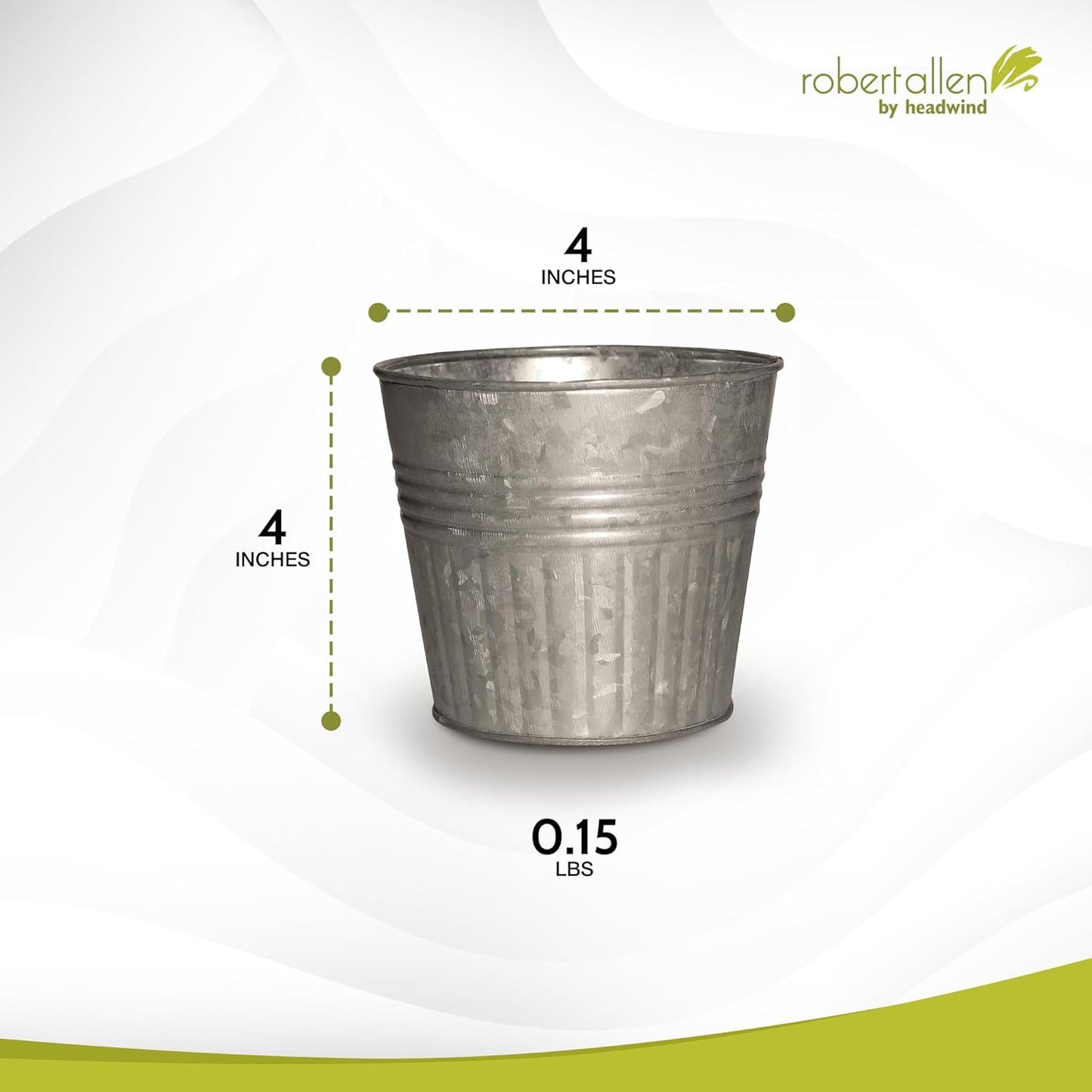 Headwind 4" Round Planter - Galvanized