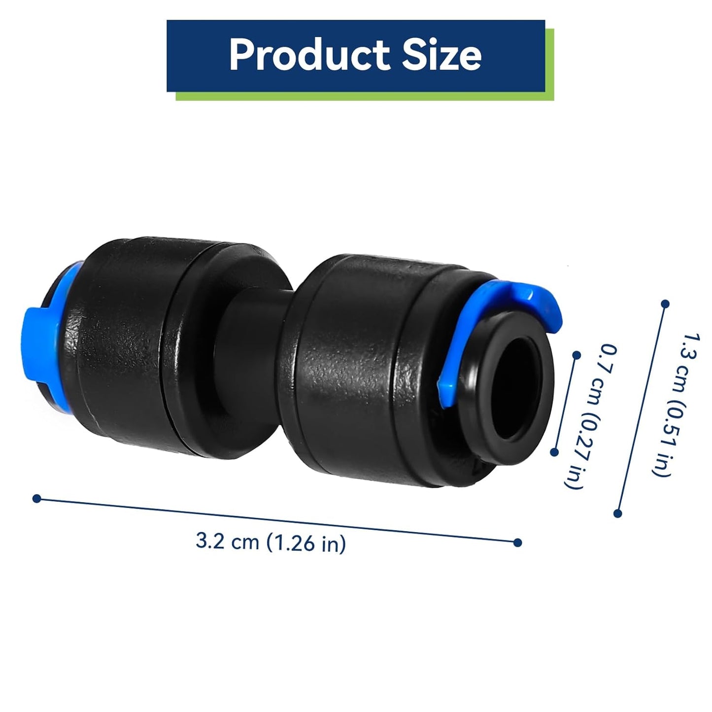 20 Pack 1/4" Drip Universal Straights Fitting Connectors, Quick Connect Universal Drip Irrigation Tubing Coupling Valve, Connector Locking Fitting for Sprinkler or Drip Irrigation System