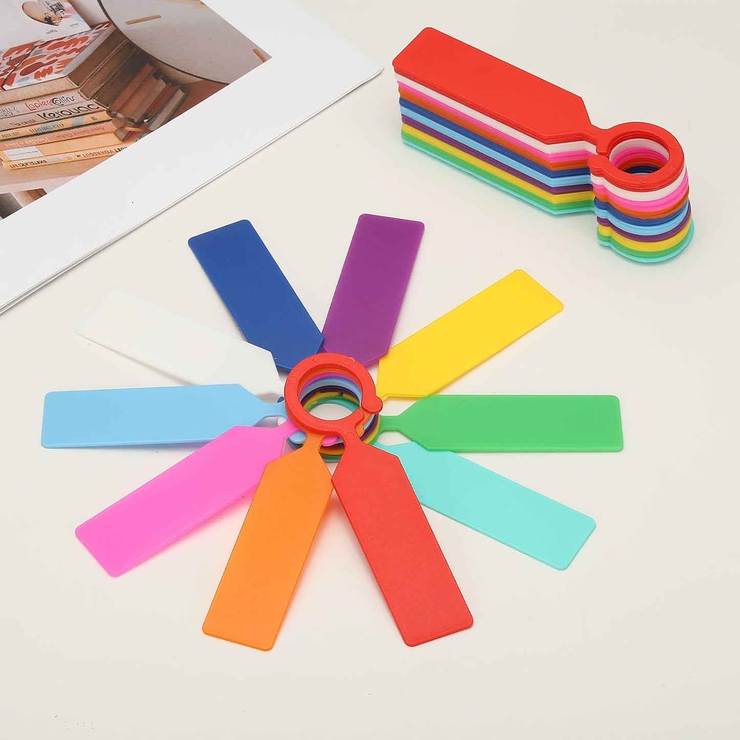 uxcell Waterproof Plastic Plant Labels, 100 Pcs 4.3 Inch Plant Hanging Labels, Color Hanging Plant Markers for Indoor Plants,Outdoor,Garden and Greenhouse (Red)