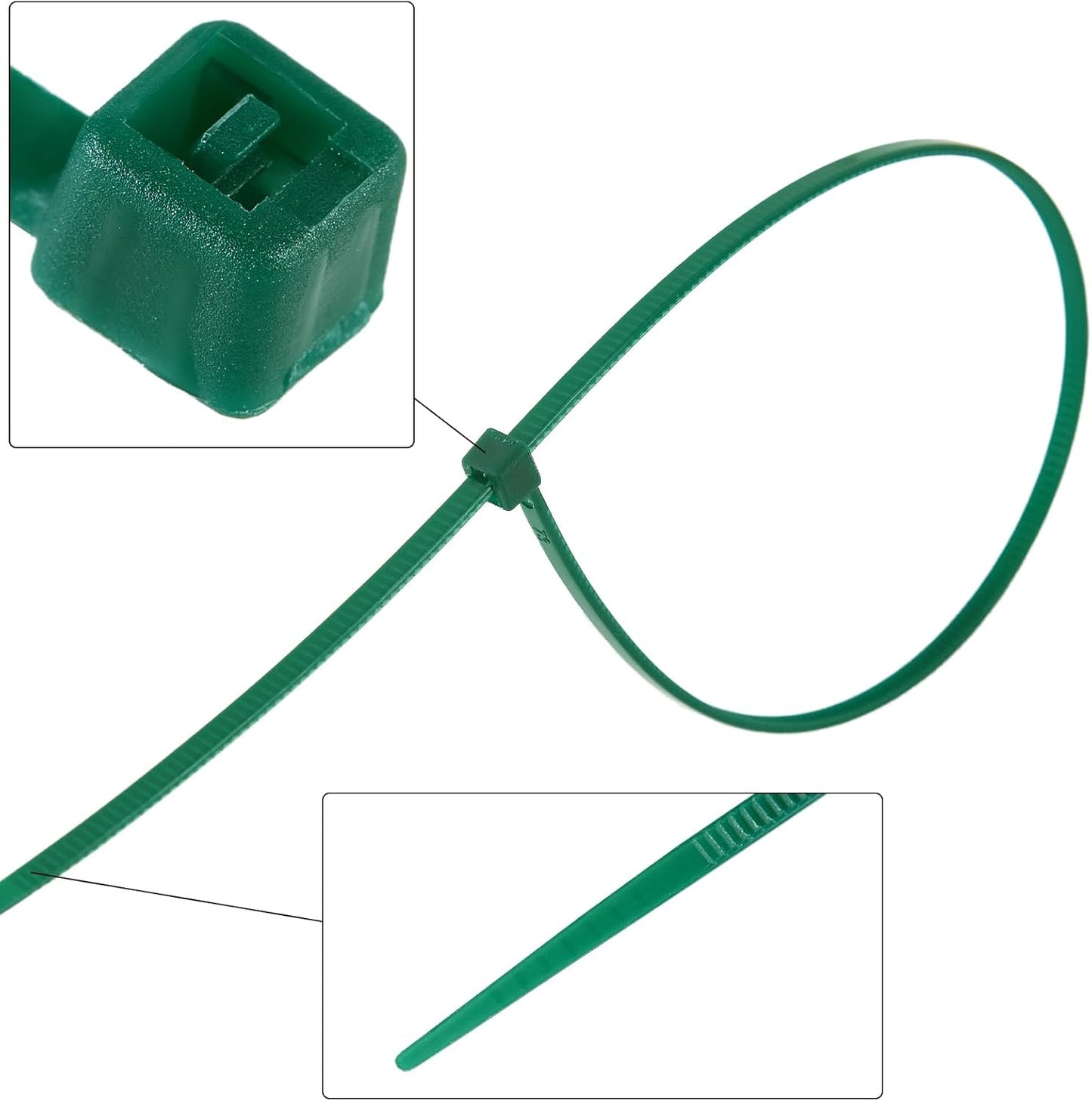 6 inch 3mm Dark Green Nylon Garden Cable Zip Ties Self Locking Cable Ties Twist Ties, Multi-Purpose Cable Tie (200 Pcs) Decoration Tie Wraps for Christmas Tree