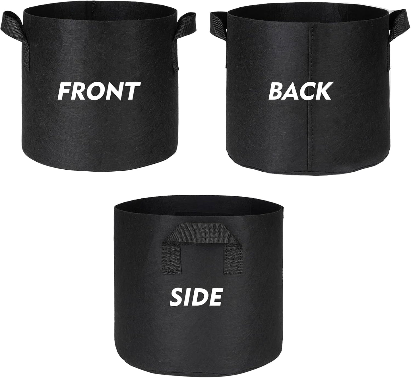 1-Pack 100 Gallon Grow Bags Heavy Duty Potatoes Bag Black Plant Pots with Handles