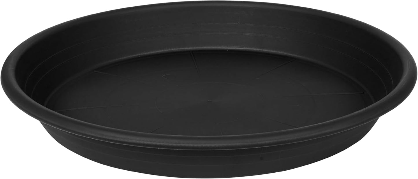 1 Pack of 26 inch Plant Saucer, Large Plant Tray, Heavy Sturdy Plant Drainage Tray for Indoors, Bird Bath Bowls, Sturdy Plastic Pot Tray for Planter (Black)