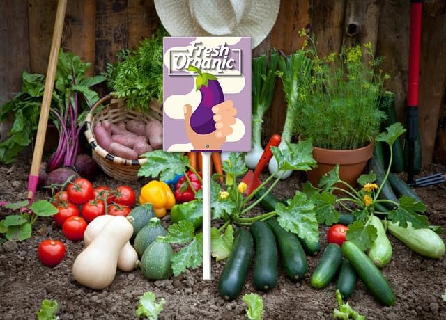 Eveokoki Aluminum Seed & Plant Labels - Plant Markes for Seedlings-Plant Tags for Pots - Garden Signs for Vegetable - Durable Markers for Plants Outdoor Waterproof - Garden Decor for Farmhouse