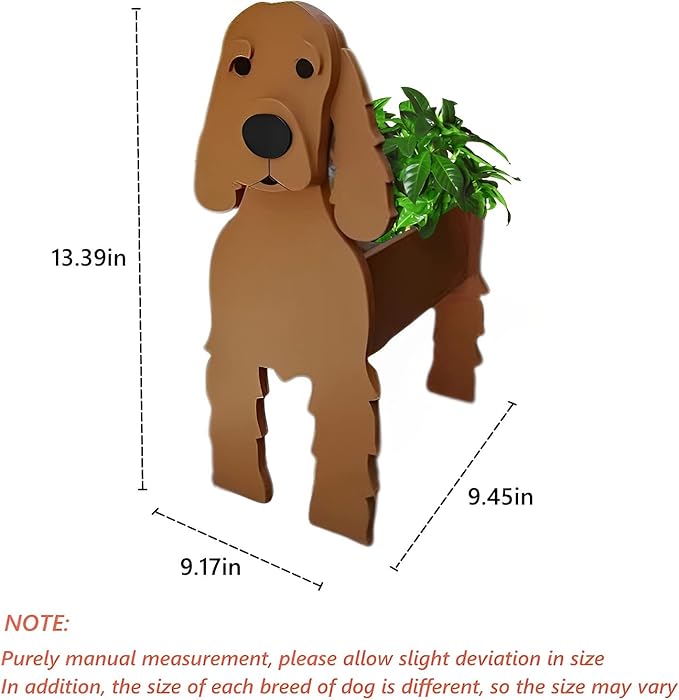 Brown Cocker Spaniel Dog Planter Plant Pots,Cute Garden Dog Flower Planter,Dog Planters Birthday Gifts for Women,Office,Indoor/Outdoor Decor（9.45 * 9.17 * 13.39in）