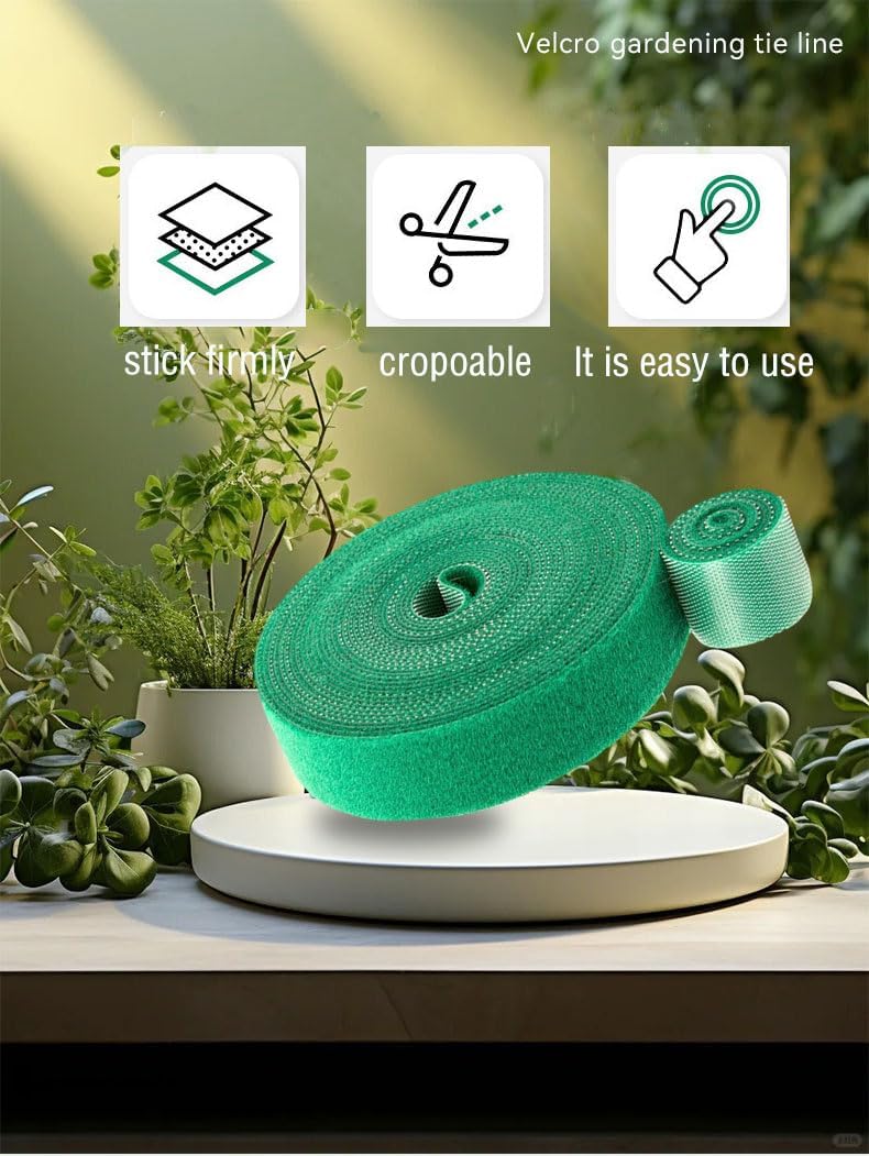 Plant Tape, 32 Ft Green Garden Tape, Twist Ties for Plants 13/16", Plant Supports, Garden Ties for Climbing Plants, Plant Twist Tie for Plant Gardening, Home, Office