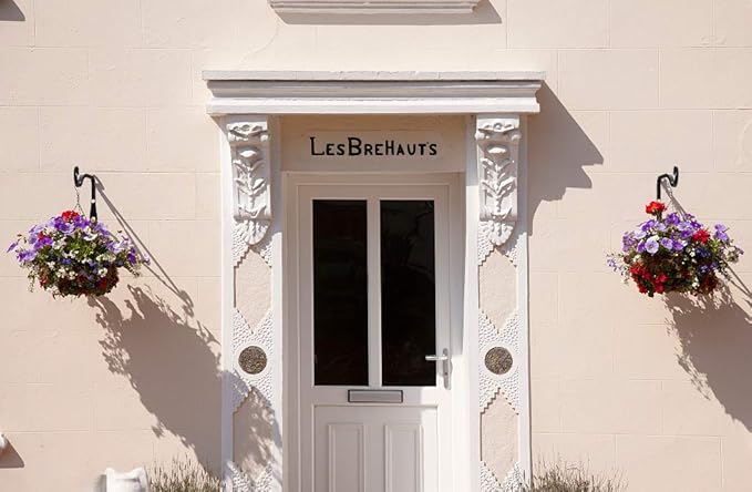 Mkono Hanging Plant Bracket 6 inch Metal Wall Plant Hook Decorative Plant Hanger for Bird Feeders, Planters, Lanterns, Wind Chimes, Home Decor Indoor Outdoor 4 Pack, Black