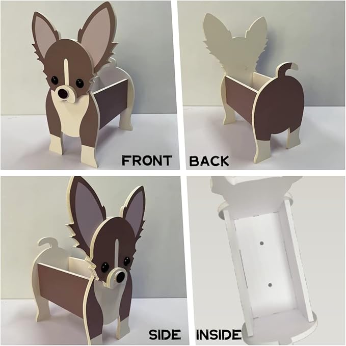 Jack Russell Dog Planter Plant Pots,Cute Garden Dog Flower Planter,Dog Planters Birthday Gifts for Women,Office,Indoor/Outdoor Decor（9.45 * 6.97 * 12.2in）