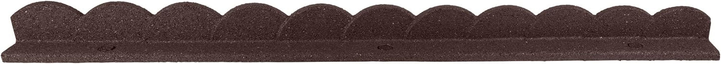 Playsafer L Shaped Flexible Rubber Scalloped Edger for Lawns Landscaping and Playground | Easy No Dig Installation| 4' Long (6, Brown)