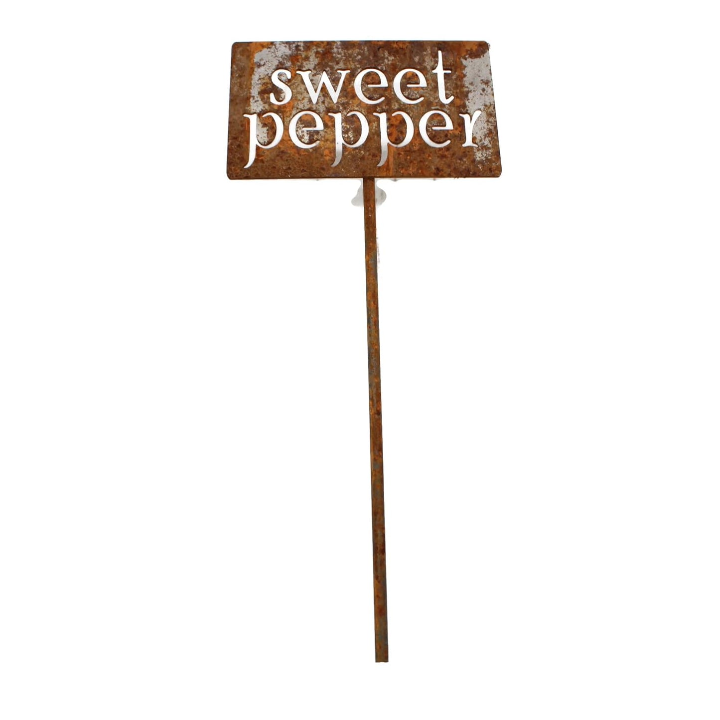 Classic Metal Garden Markers 19 Inches Tall (sweet pepper, Naturally Rusted)