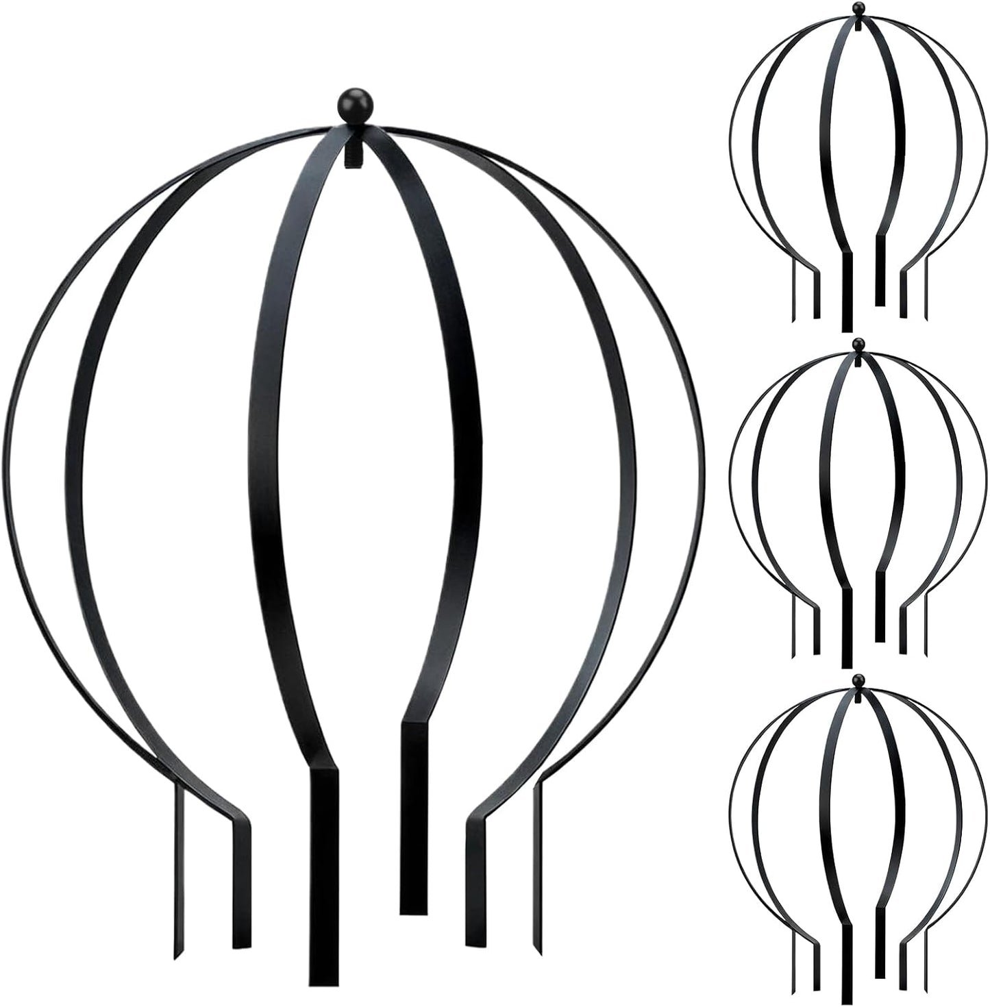 Set of 4 Large Metal Trellis Obelisks Sturdy Round Circle Trellis for Climbing Plant Support Indoor Outdoor Potted Vines, Cucumbers & Flowers, Patio Doorway Garden Decor (25.20" x 21.26")