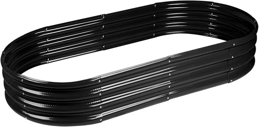 Raised Garden Bed Galvanized Planter Box Outdoor, Rot-Resistant Metal Garden Bed Planter for Vegetables Flower Herb (6.5ft, Black)