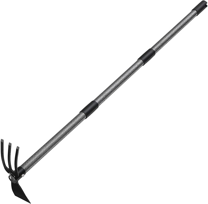 Garden Hoe Tool, 2-in-1 Heavy Duty Dual-Head Weeding Tool, 45" Adjustable Long Handle Cultivator for Weeding, Tilling, Lawn Yard Flower Bed Gardening Tool