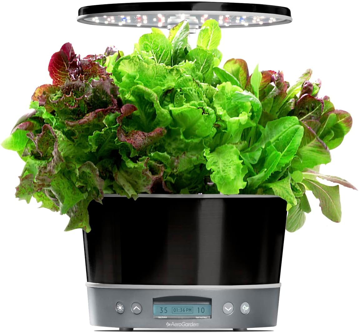 AeroGarden Harvest Elite 360 Indoor Garden Hydroponic System with LED Grow Light and Herb Kit, Holds up to 6 Pods, Platinum