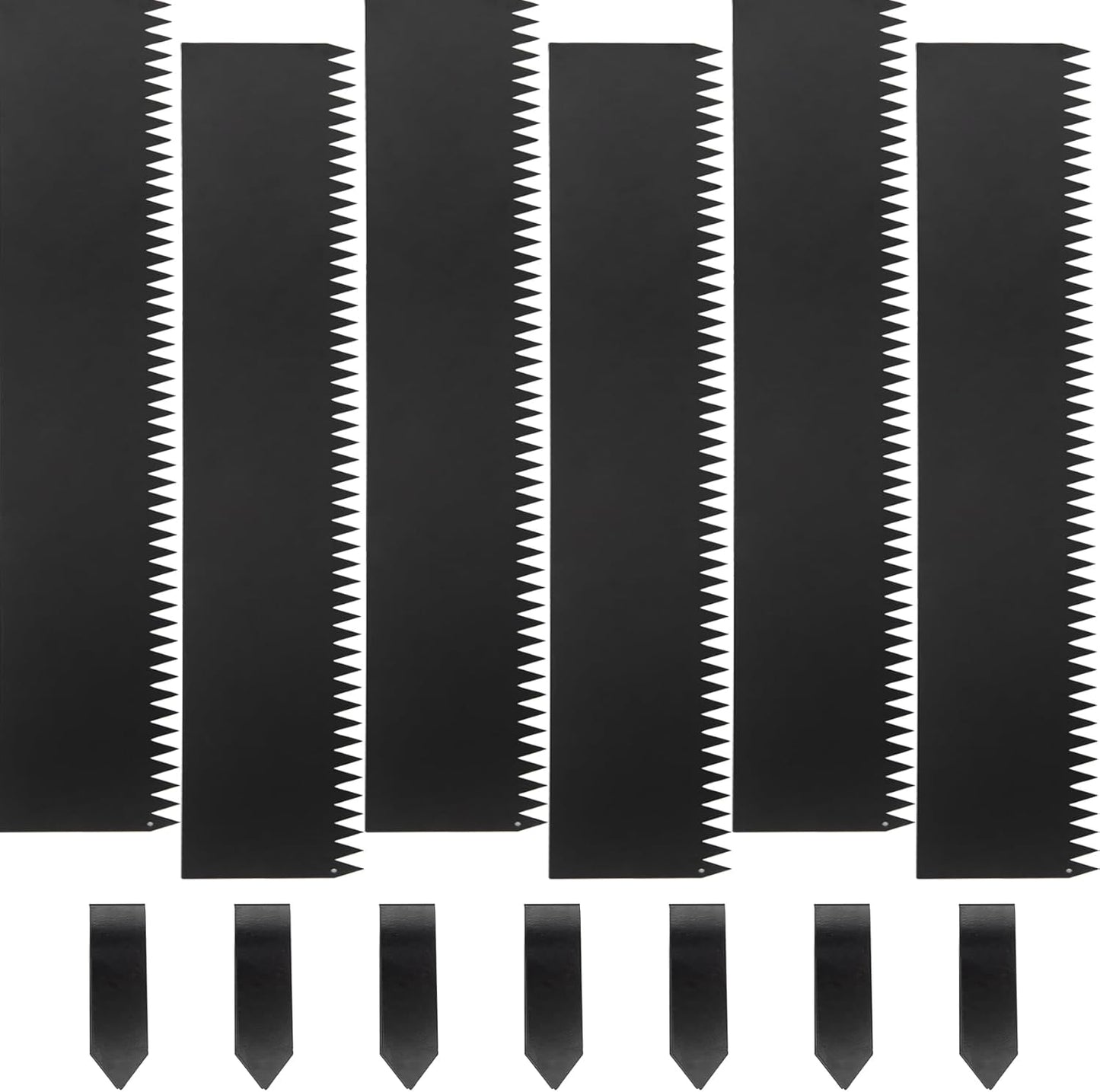 Steel Landscape Edging 40" Lx8 H,6pcs Metal Landscape Edging with 7 Stakes,20Ft Easy-to-Install Garden Edging for Flexible Bend,No-Dig Lawn Edging Border for Yard Pathway Forestry,Black