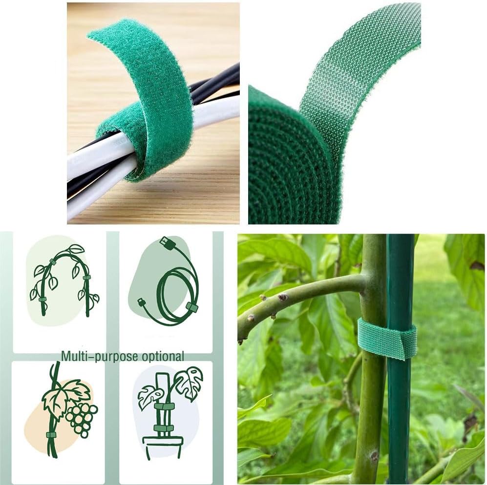 Plant Tape, 32 Ft Green Garden Tape, Twist Ties for Plants 13/16", Plant Supports, Garden Ties for Climbing Plants, Plant Twist Tie for Plant Gardening, Home, Office
