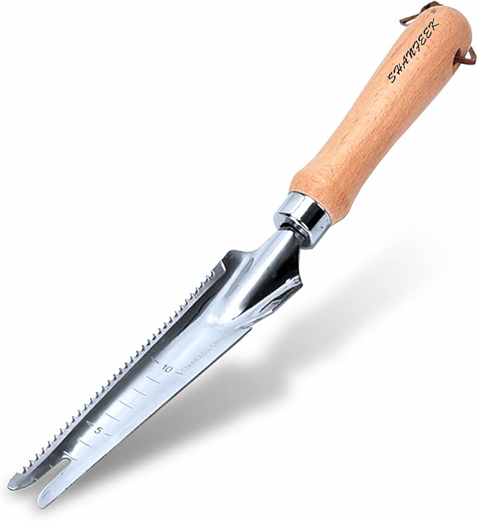SHANFEEK Weed Puller Crack Weeder Weed Remover Tool for Yard Hoe Gardening Tools Stainless Steel One-Piece Molding (I-Type)