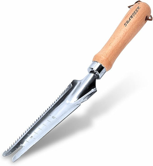SHANFEEK Weed Puller Crack Weeder Weed Remover Tool for Yard Hoe Gardening Tools Stainless Steel One-Piece Molding (I-Type)