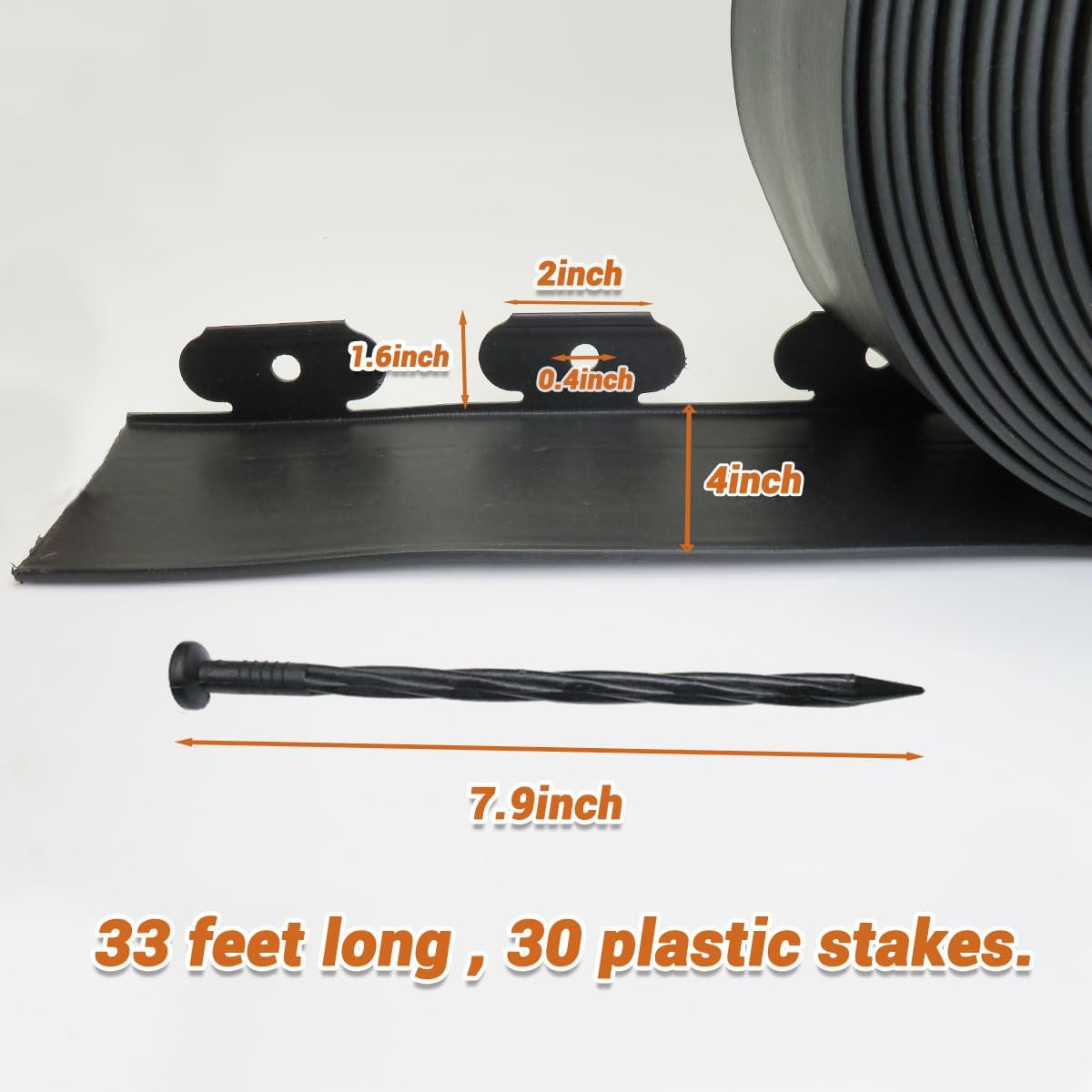 Landscape Edging Tall Wall, Garden Edging Border,Flower Bed Edging Lawn Edging Lawn Borders Landscape Edging Border Wild Flower Garden Border Paver Edging Flower Bed Borders(Black-33ft)