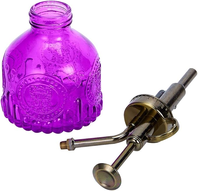 Glass Plant Mister Spray Bottle, 6.5" Tall Vintage Plant Spritzer Watering Can, Succulent Watering Bottle with Top Pump, Small Plant Sprayer Mister for Indoor Outdoor House Plant - Purple