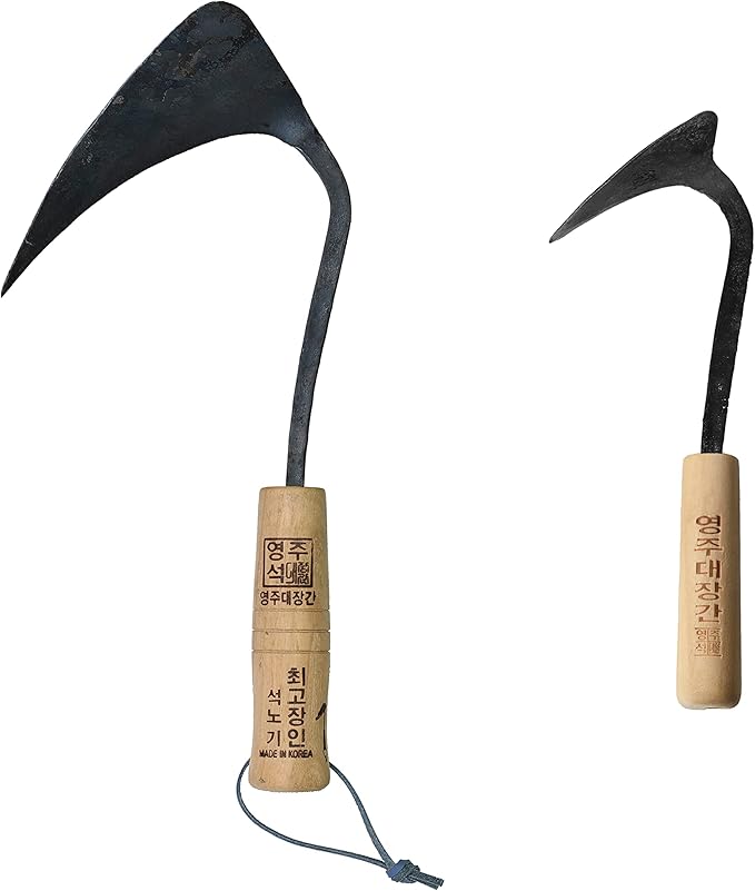 Original Hand Hoe with Hanging Loop & Mini Homi Made by Korean Master Blacksmith Seok NOH-KI (Standard Plus Mini)