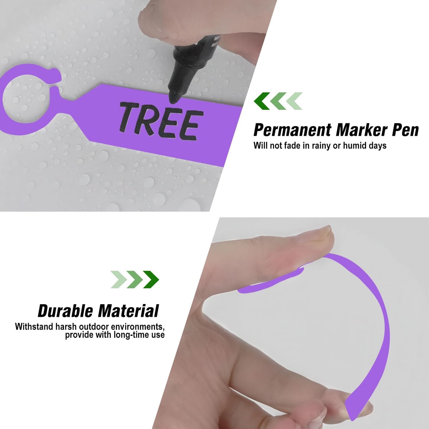 Plant Labels Yuanling 100Pcs Plastic Waterproof Plant Tree Tags Nursery Garden Markers for Indoor Outdoor Gardening Plants Vegetables Flowers Potted (Purple Color with 1 Marker Pen)