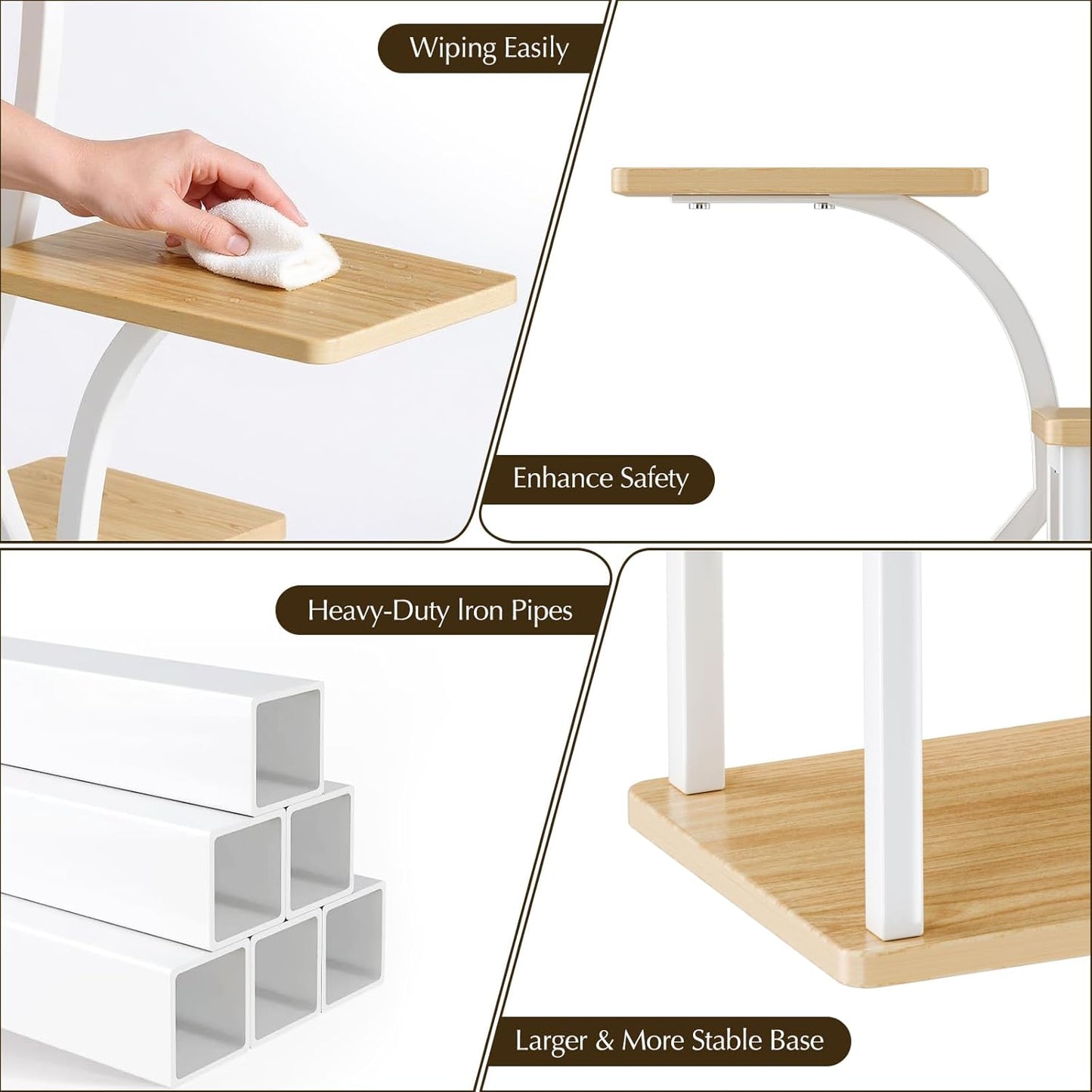 Plant Stand Indoor with Grow Light, 65" Tall Plant Stand 8 Tiered Plant Shelf, Corner Flower Stand for Indoor Plant Multiple, S-Shaped Flower Holder, Plant Rack for Home Patio, White