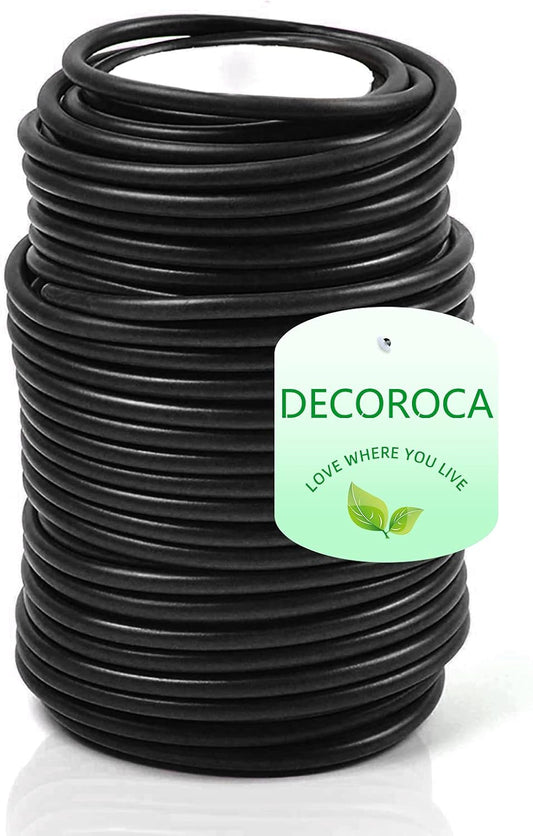 Decoroca Soft Plant Ties for Support - 65.6' Reusable Waterproof Plant Wire, Garden Twist, Office Organization and Decoration Binding（1pc/Black）