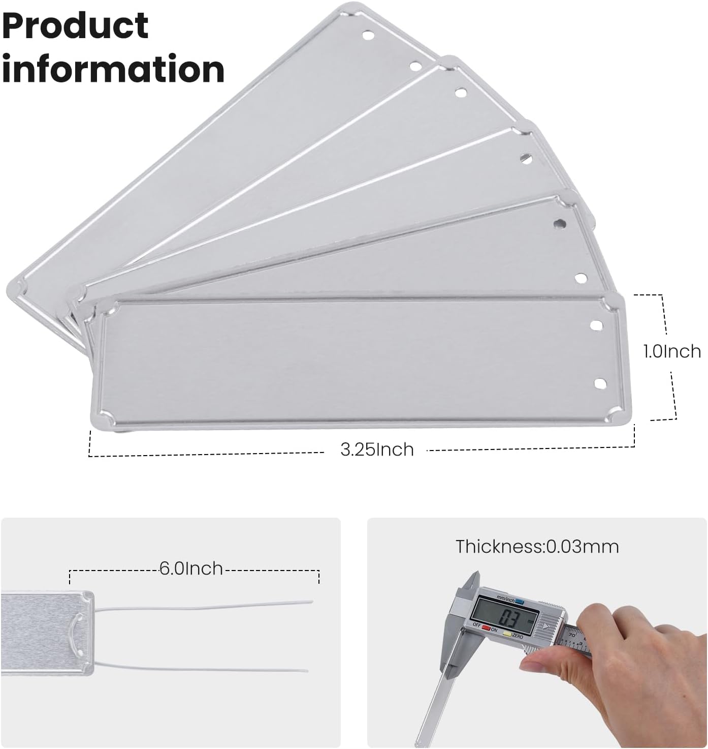 Metal Plant Labels, Aluminum Plant Tags, Aluminum Plant Label for Seedlings Garden Tree, Double Sided Write on Labels for Outdoor, Waterproof Metal Tags（50 Pcs）