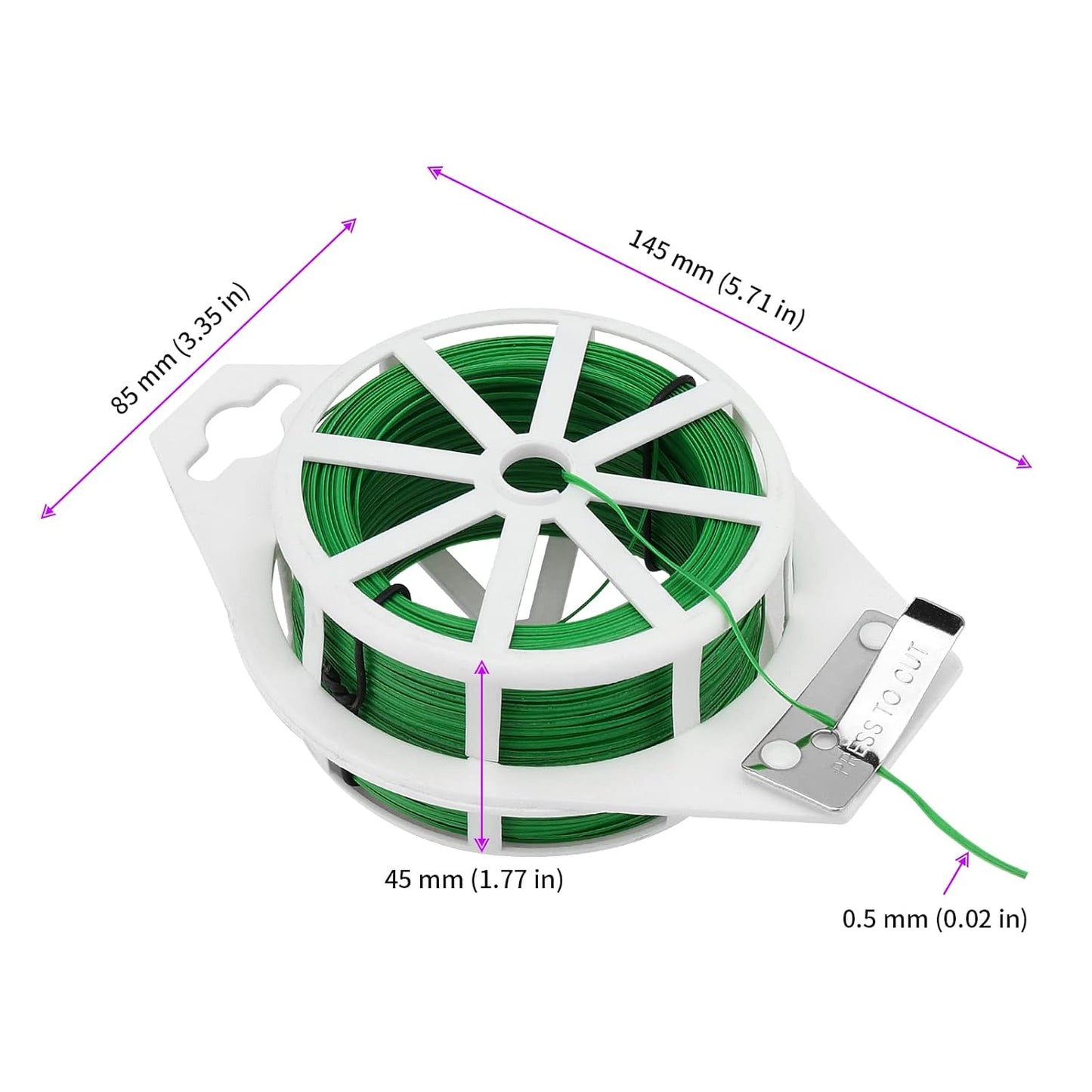 JEUIHAU 6 Reels 328 Ft Green Plant Twist Ties, Green Floral Wire,Plastic Coated Metal Wire Twist Ties with Cutter, Flexible Gardening Wires for Flowers, Vines, and Climbing Plants Suppor