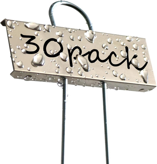 Plant Labels Metal Stainless Steel Garden Plant Markers Weatherproof Garden Stake Tag Plant Tags with Pen for Outdoor Seedling Flower Herb Vegetable Greenhouse(30 Pack) (Stainless Steel)