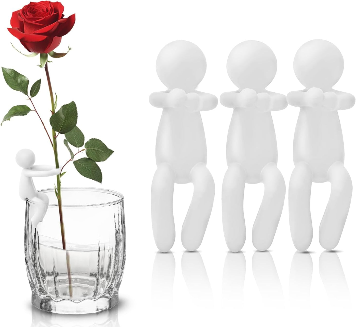 Plant Propagation Buddy, Plant Cutting Holders People, Plant Nurturing Decorative Plant Supports, Propagation Friends for Indoor Gardens or for Sprouts, Stems, Shoots and Cuttings(3PCS-White)