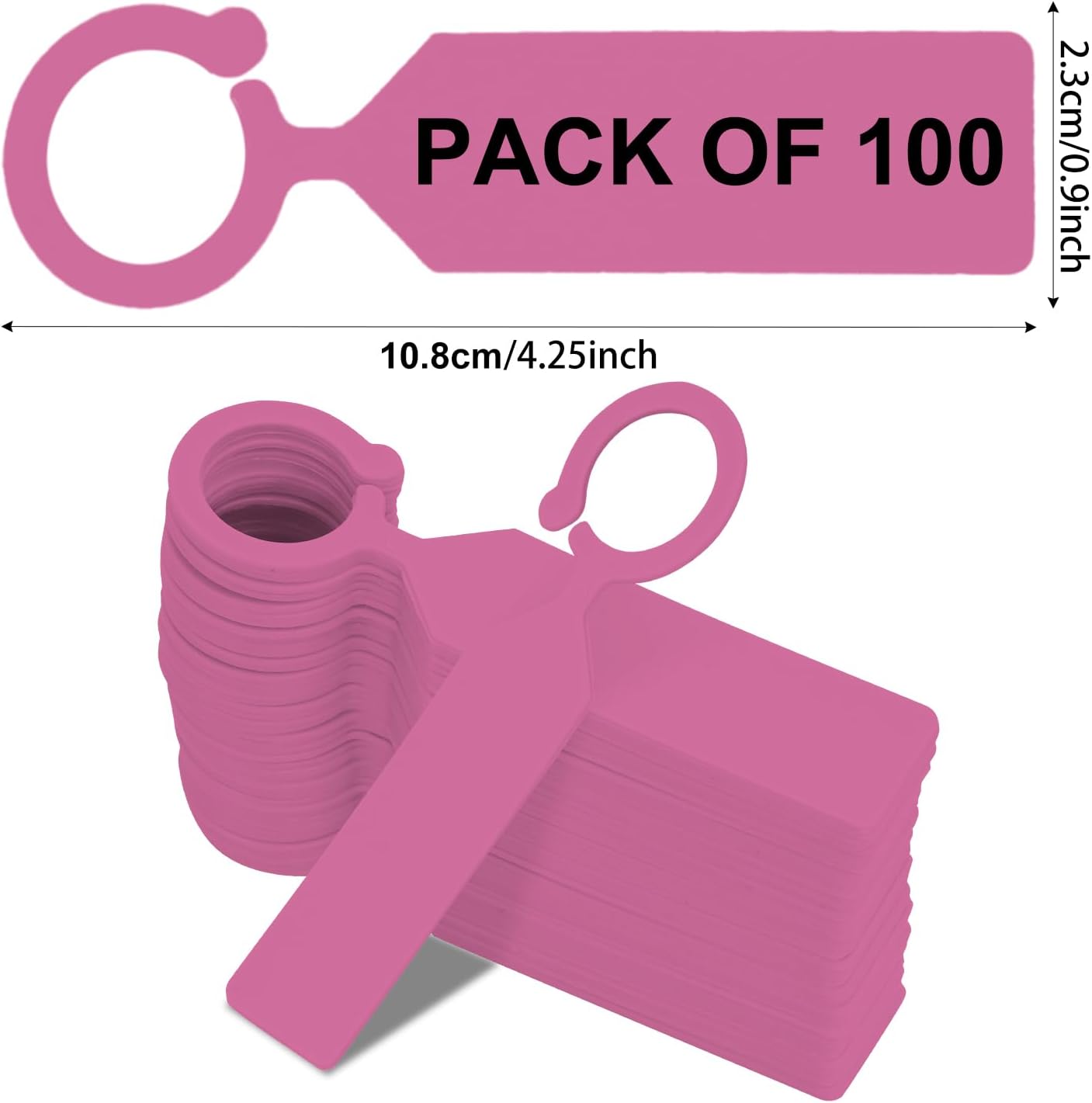 Plant Labels Yuanling 100Pcs Plastic Waterproof Plant Tree Tags Nursery Garden Markers for Indoor Outdoor Gardening Plants Vegetables Flowers Potted (Pink Color with 1 Marker Pen)
