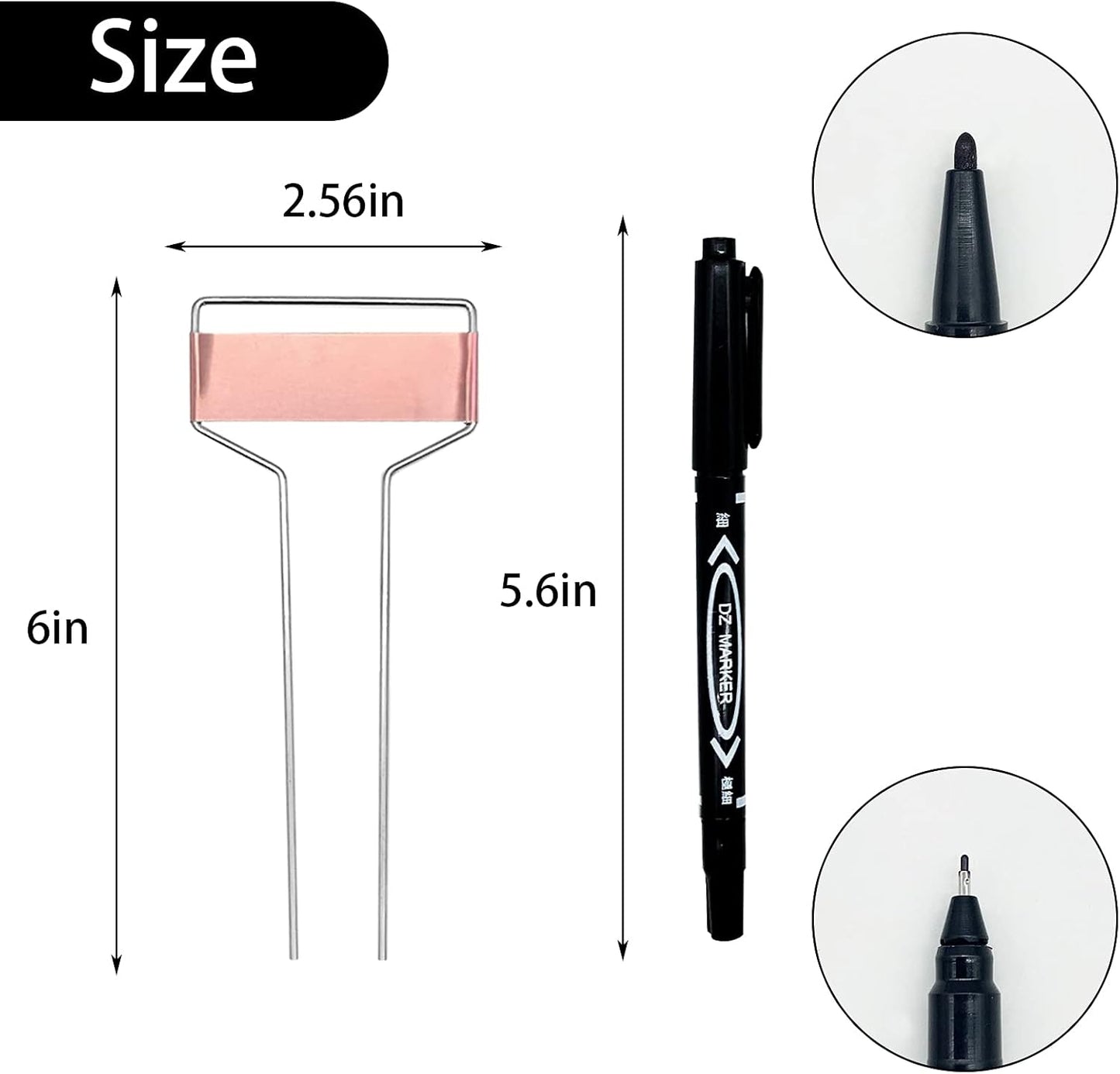 Wehhbtye 25 PCS 6 Inch Metal Plant Label Stakes-Copper Metal Plant Tags,High Copper Plate Plant Labels,Coppers Plant Tags with 1 Maker Pen for Flowers, Vegetables, Seedlings, Seed,etc