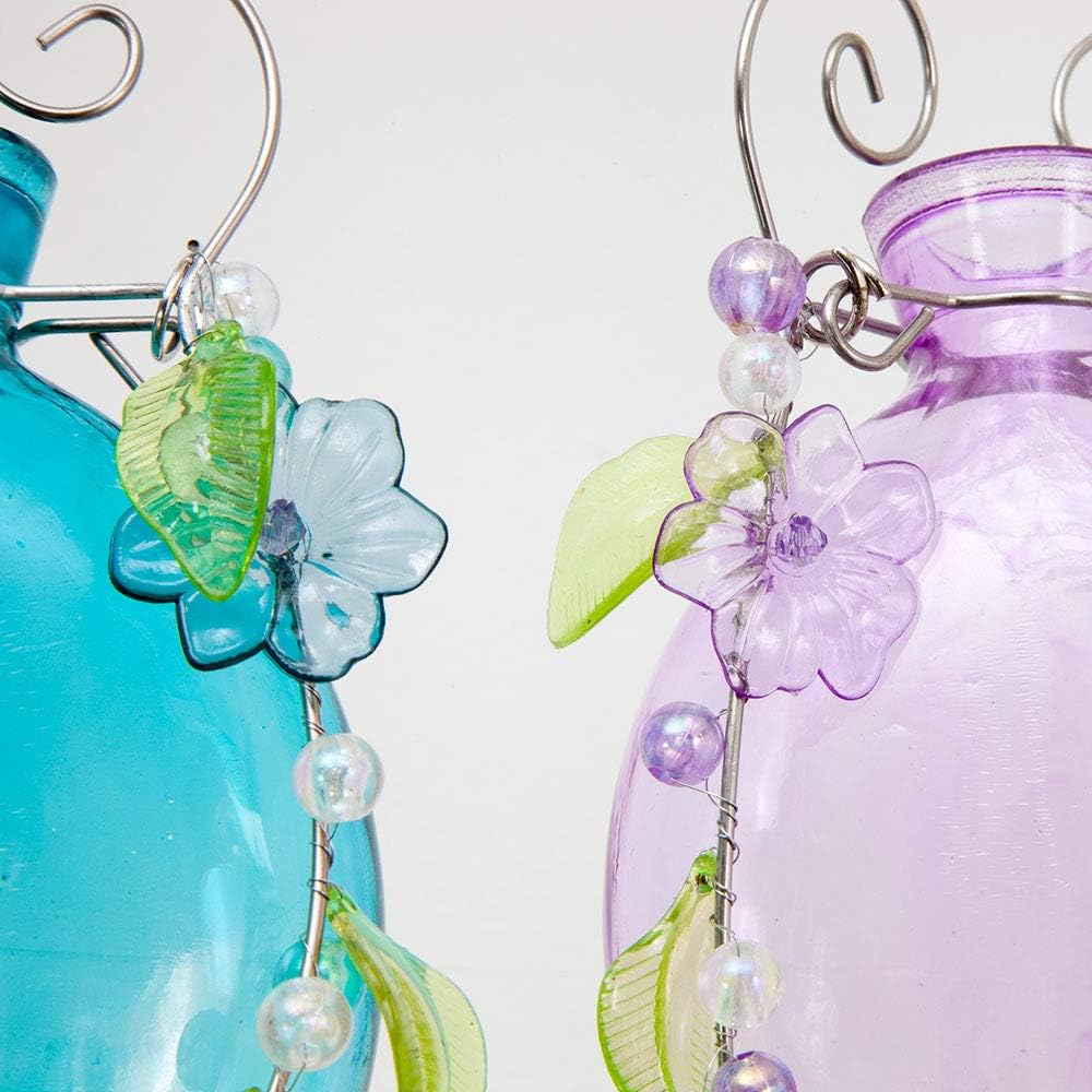 Set of Four Glass Rooter Hanging Vases - Pastel Glass Planter - Home and Garden Décor