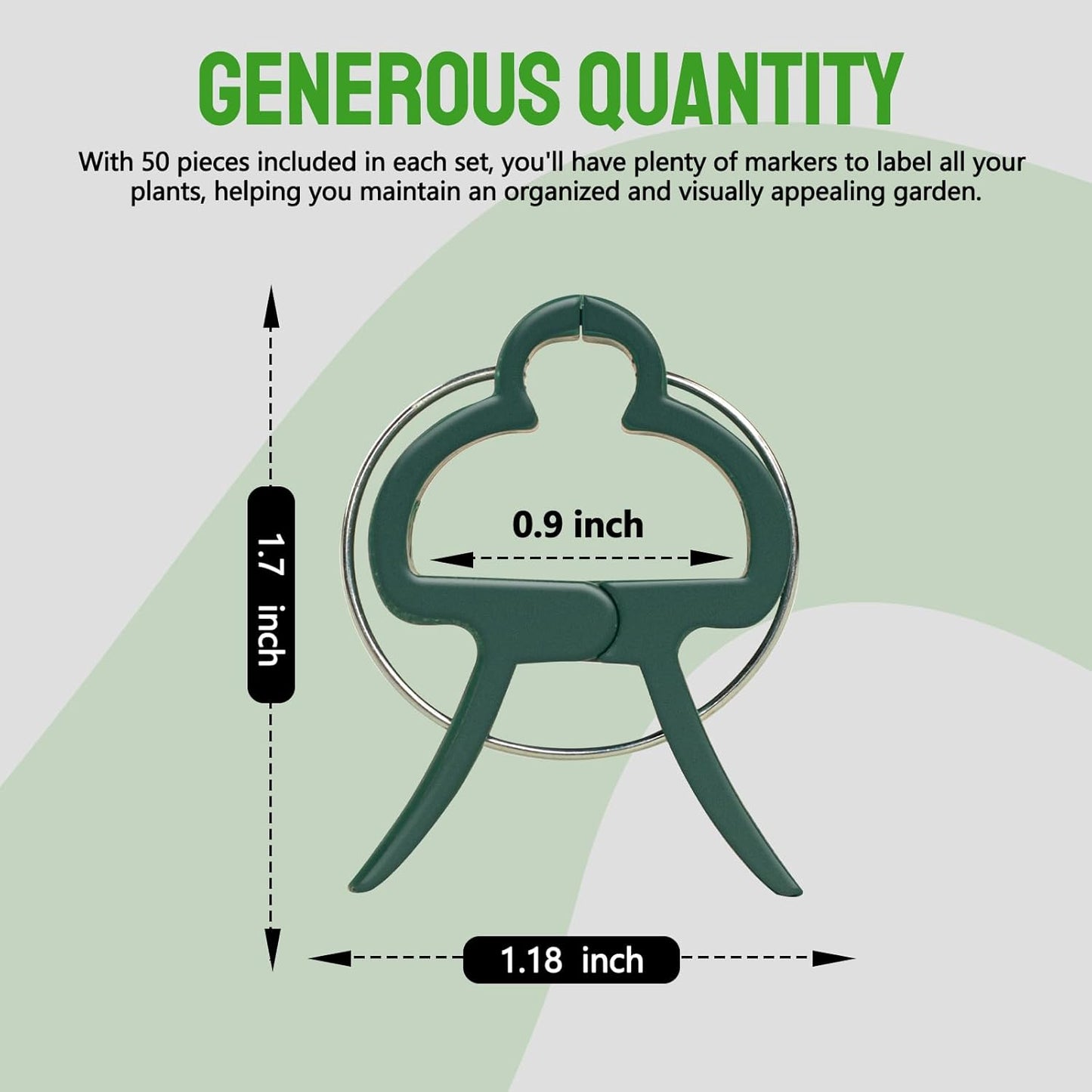 50Pcs Green Small 1.69 inch Plant Support Clips,Flower and Vine,Garden Tomato Plant Support Clips for Supporting Stems,Vines Grow Upright Climbing,Tool for Straightening,Trellis.