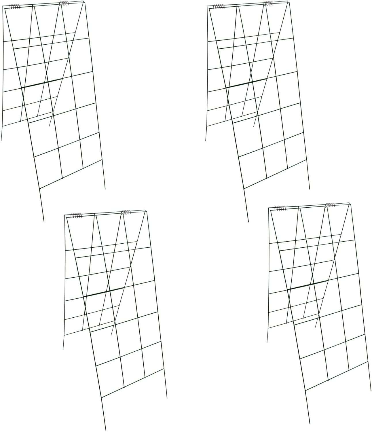 Garden Cucumber Trellis A-Frame Folding Plant Trellis 46 Inch by 18 Inch for Climbing Vegetables Flowers Green 4 Pack with Clips and Cable Ties
