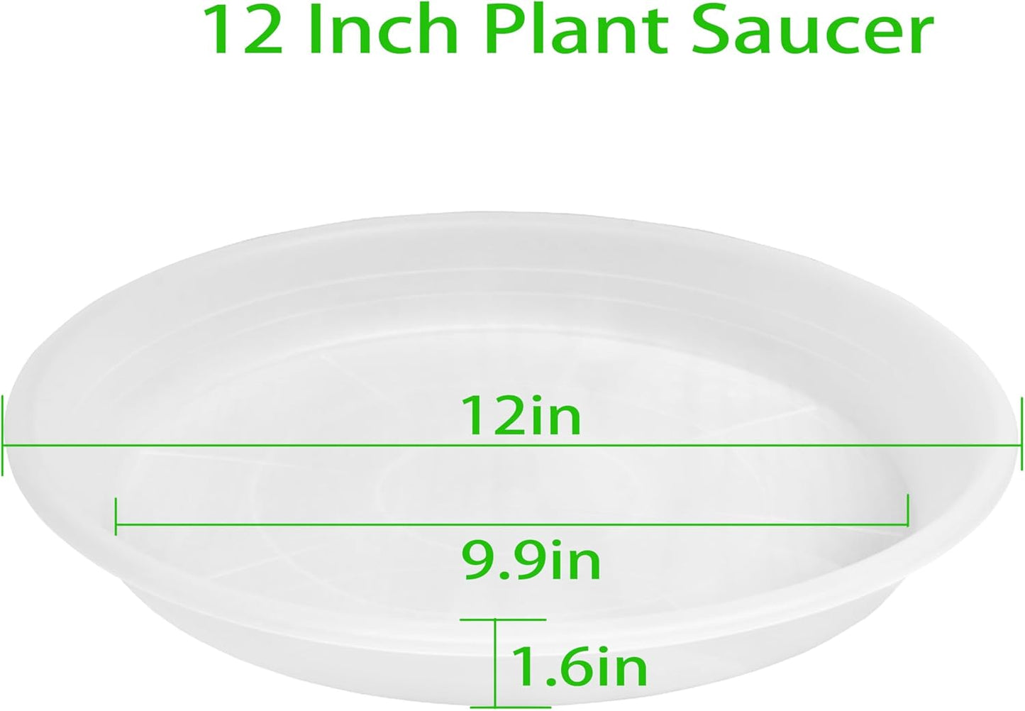 6 Pack of 12 inch Clear Plant Saucer Plant Tray, Plastic Plant Saucer 12 inch, Heavy Duty Clear Plant Tray for Pots, Plant Saucers for Indoors Planter, Garden Water Plate Bowls 10"/11"/12"