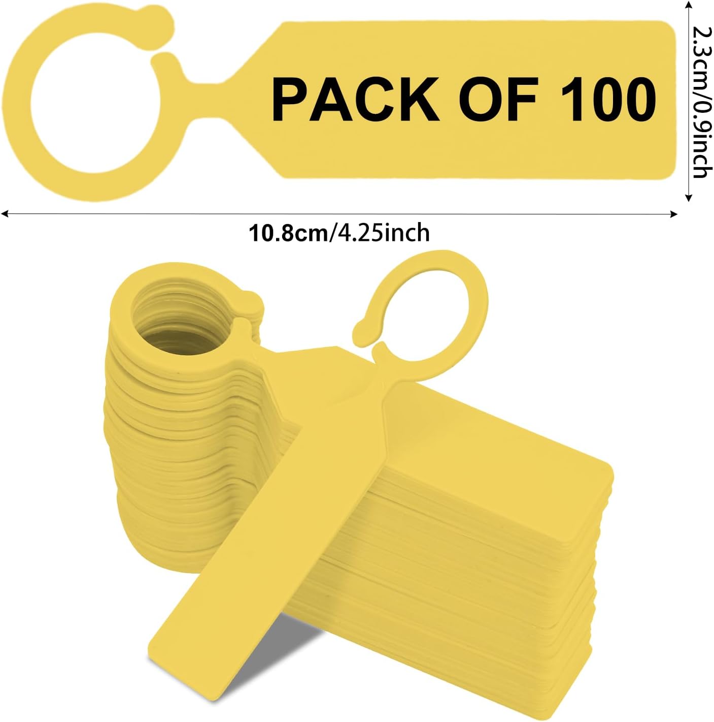 Plant Labels Yuanling 100Pcs Plastic Waterproof Plant Tree Tags Nursery Garden Markers for Indoor Outdoor Gardening Plants Vegetables Flowers Potted (Yellow Color with 1 Marker Pen)