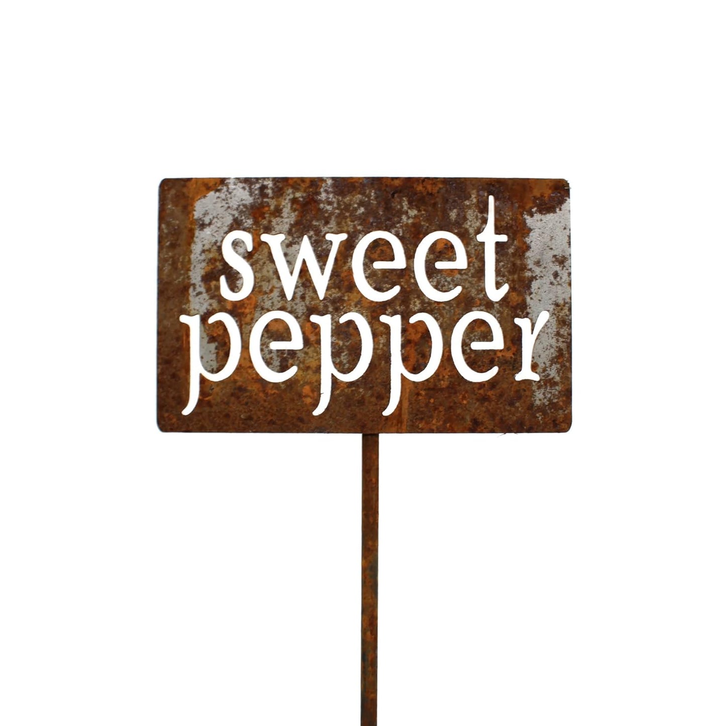 Classic Metal Garden Markers 19 Inches Tall (sweet pepper, Naturally Rusted)