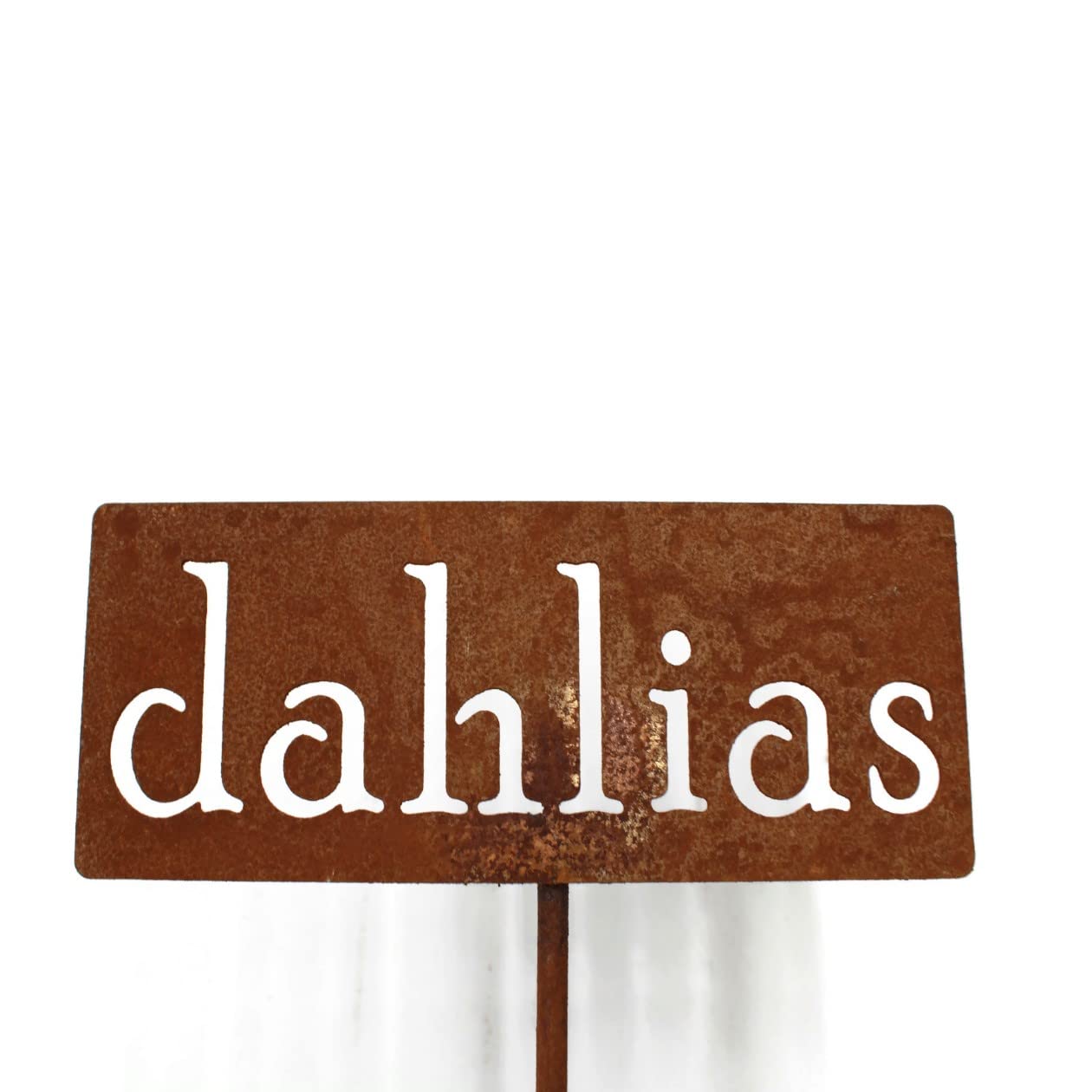 Classic Metal Garden Markers 19 Inches Tall (dahlias, Naturally Rusted)