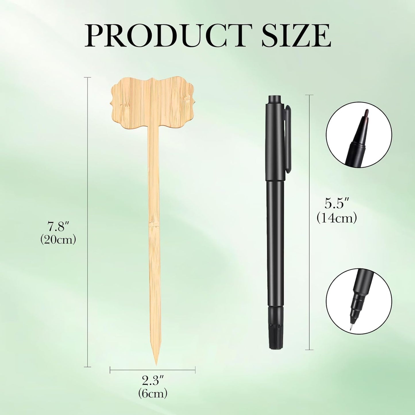 Linkidea 50pcs T-Shape Wooden Plant Labels with 2 Marker Pens, Garden Plant Tags for Outdoor, Vegetable Seedling Label, Waterproof Garden Signs