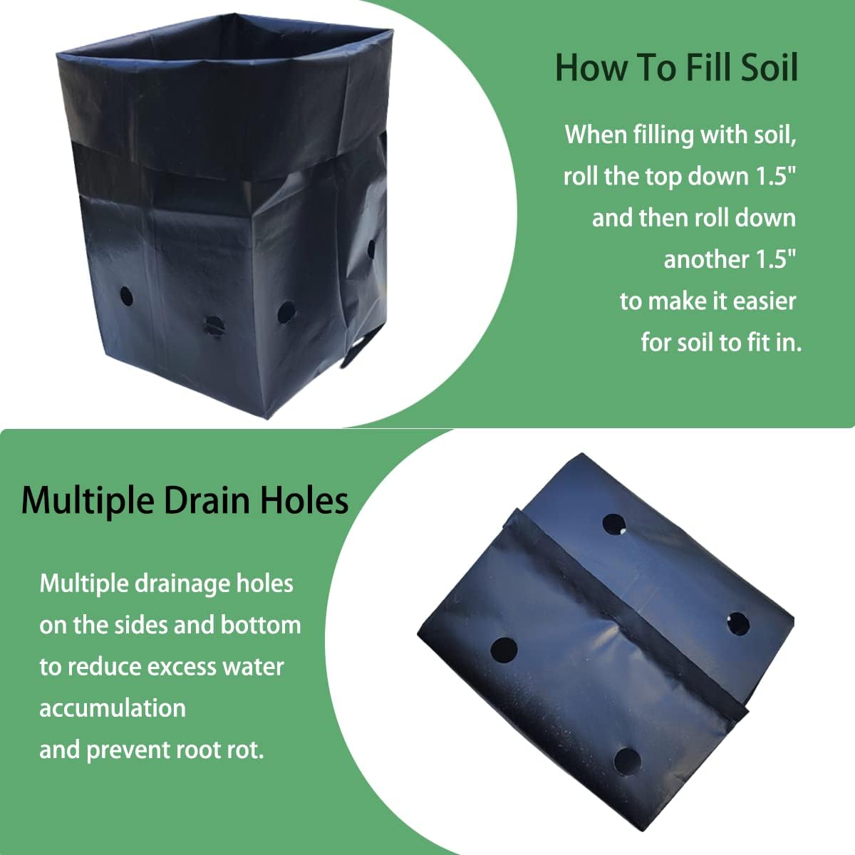 Belit Nursery Growing Bags, 100 Pcs Black Plastic Seedling Pots for Gardening Seed Plant Bags, Fruit Tree Seedling, Starting saplings(7"x8.7")